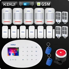 KERUI W20 новая модель Беспроводная 2,4 дюймов Сенсорная панель WiFi GSM система охранной сигнализации приложение RFID мини подвижный PIR датчик сирена