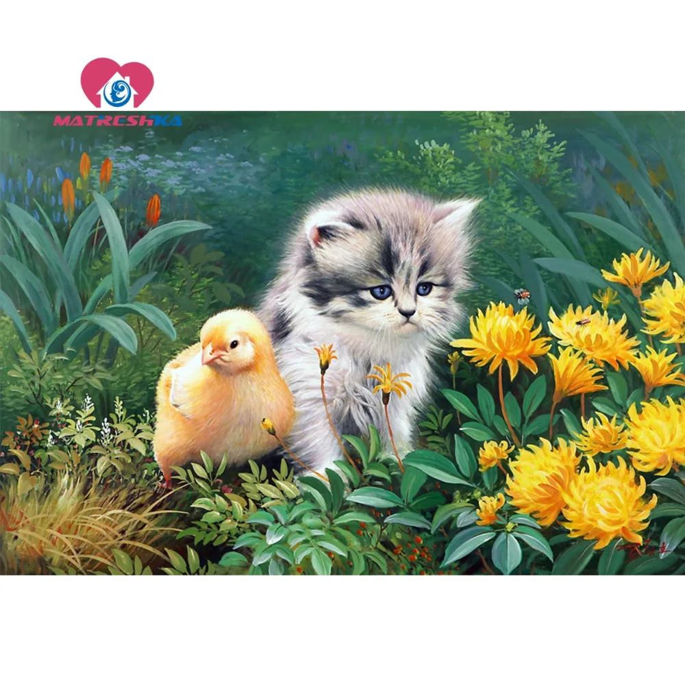 

Diamond embroidery cat flower Pictures of rhinestones 5d diy diamond painting mosaic pictures Cross stitch diamond Hobby crafts