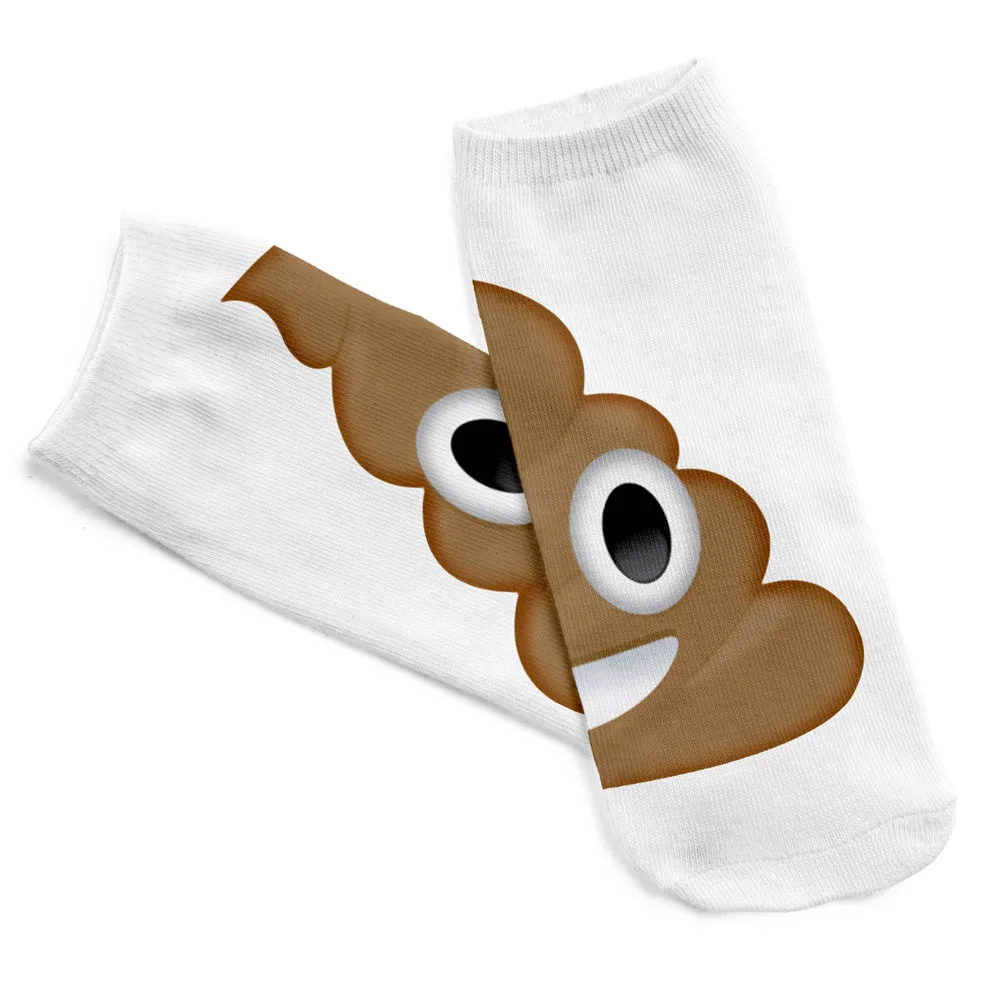 

1Pair socks 3D printed poop expression funny socks polyester fashion comfortable socks funny art socks calcetines