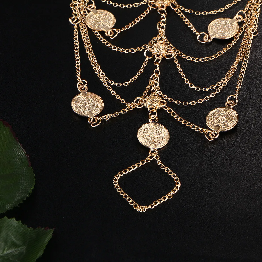 Multilayer Tassel Coin Pendant Anklet For Women Gold Silver Color Hollow Flower Foot Chain Long Leg Ankle Bracelet Charm Jewelry Anklets For Women Foot Chainankle Bracelet Aliexpress