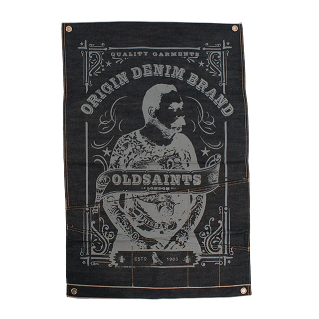 Bannière Denim Poche De Stockage Peintures Jeans Décoratif