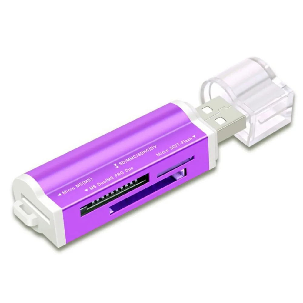 Все в 1 Micro USB, для карты памяти считыватель Многофункциональный USB 2,0 адаптер для Micro-SD TF M2 MS мини-металлический кард-ридер