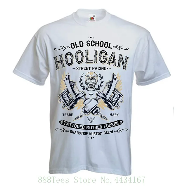 Hot Rod T Shirts >> Dragstrip Clothing Mens White Hooligan Tattoo Life Hot Rod T Shirt Hot Rod T Shirts >> Dragstrip Clothing Mens White Hooligan Tattoo Life Hot Rod T Shirt