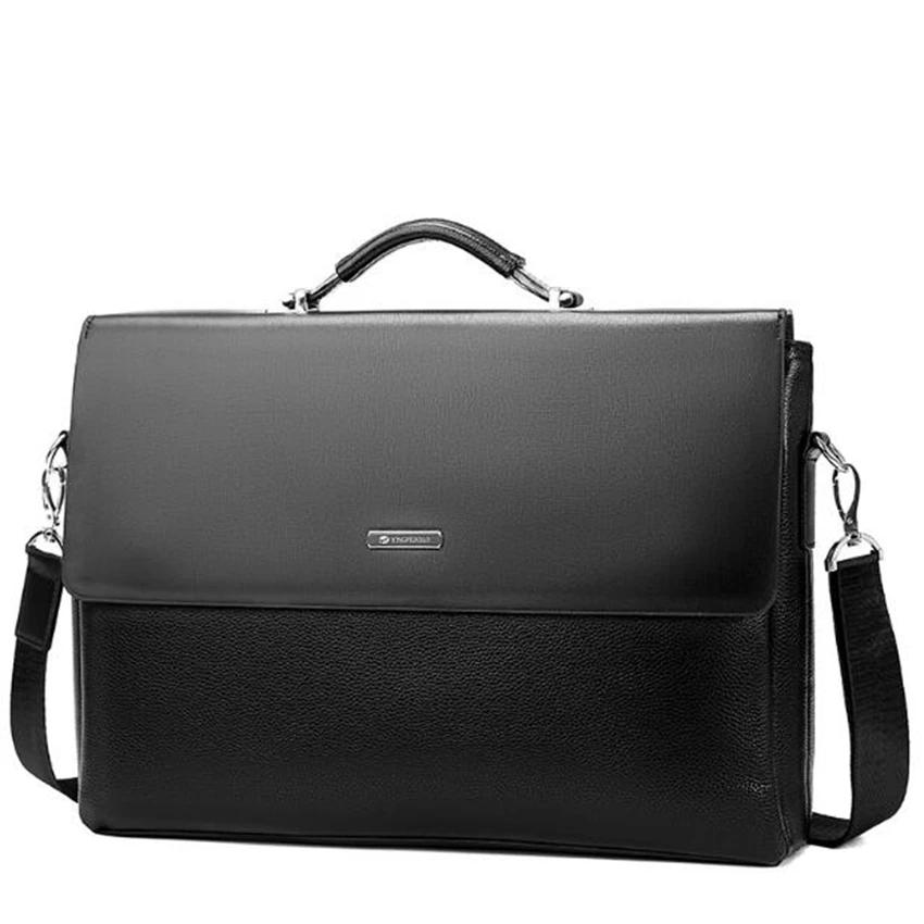 Black Leather Shoulder Bags mens Handbags Casual Satchels Totes Men Briefcases mochila masculina Business messenger bags Male