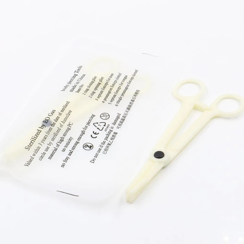 16 cm Professional Plastic Disposable Body Piercing Plier Round Open Clamp Body Ear Lip Navel Nose Tongue Piercing Forcep Tool