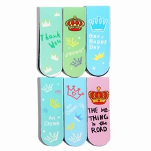 6 шт./компл. двухсторонний мультфильм прекрасный Императорский Корона закладки книги закладки для книги Металлические Закладки закладки творческие материалы