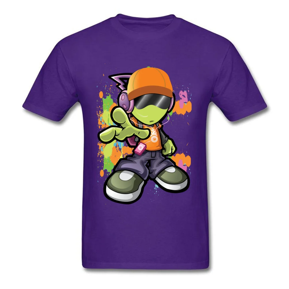 Dope Alien Plain Short Sleeve Printed On T Shirts 100% Cotton Fabric Crewneck Men's Tops Tees Normal Tee Shirts April FOOL DAY Dope Alien purple
