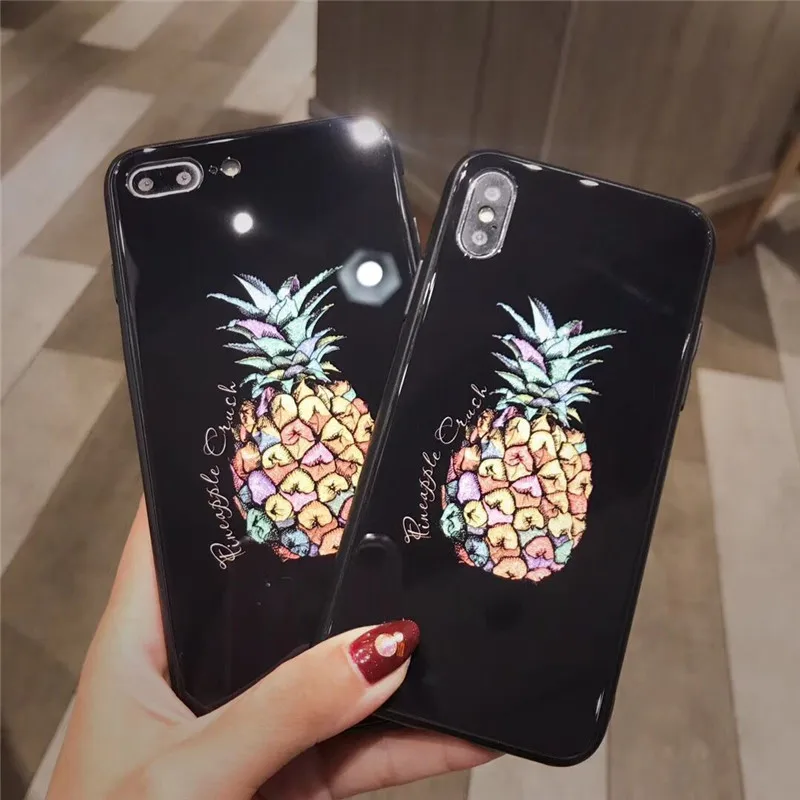 Pineapple Painting Phone Case For iphone 7 7 plus Silicone