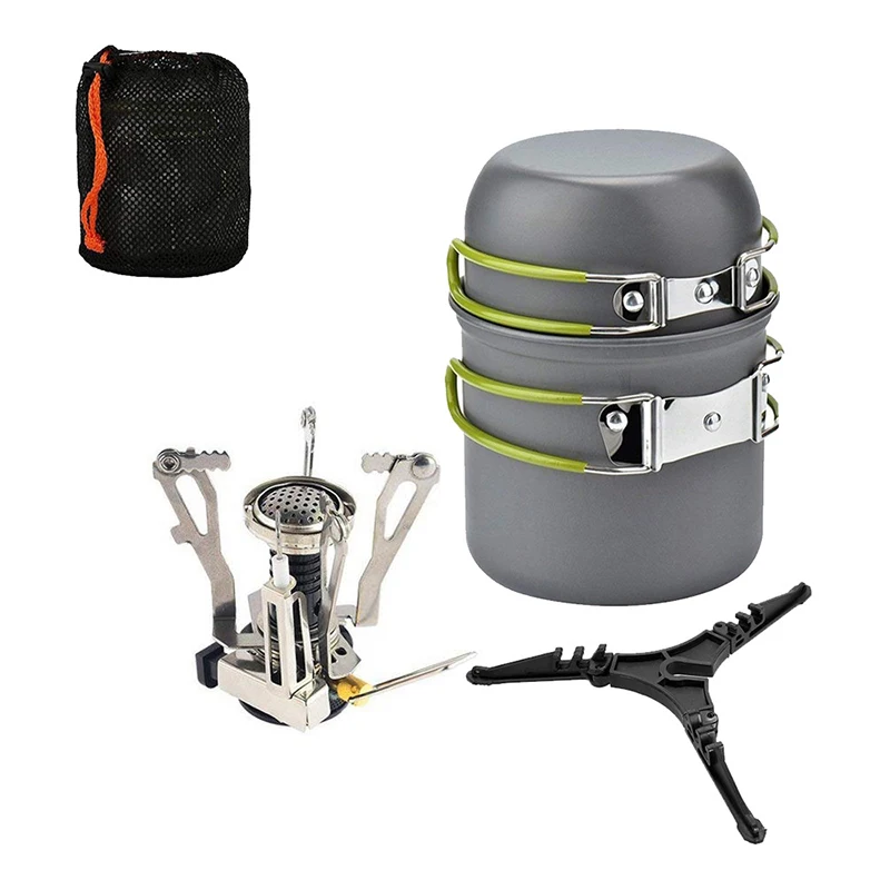 

Outdoor Cookware Ultralight Camping Pot Set Camping Tableware With Gas Stove Tank Stand Camping Hiking Picnic Travel Tableware