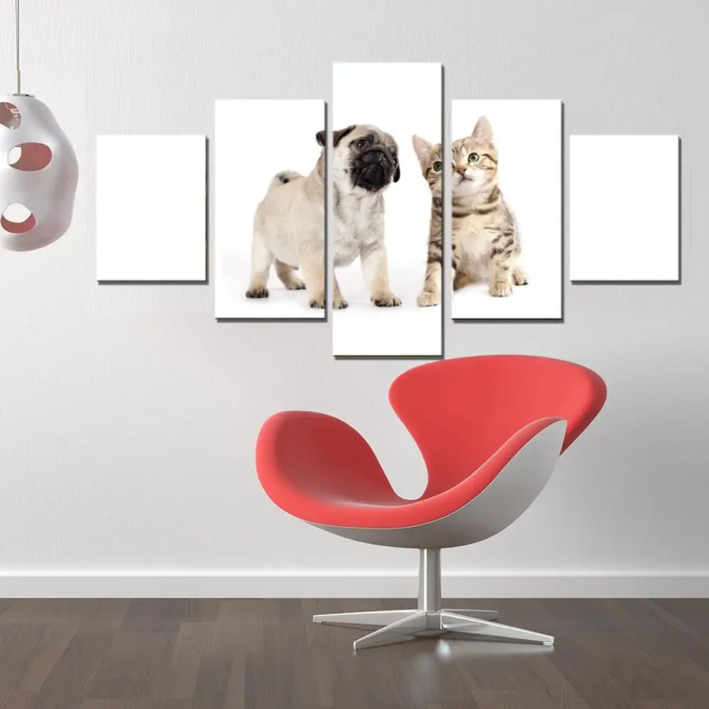 Wall Art Холст Картина HD печатает дома Гостиная украшения животных собака 5 шт.