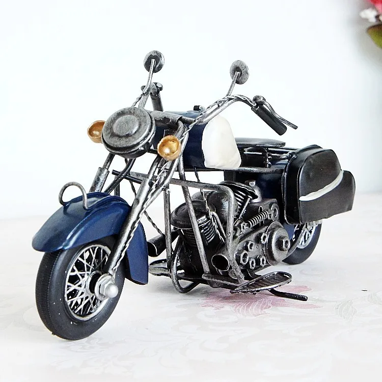 100307 Handmade Iron Motorcycle Model Ornaments Vintage Metal Motorbike Crafts Home /TableDecor