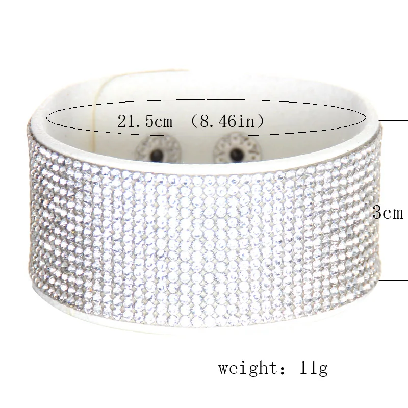 Bracelet Jewelry Leather Crystal Alloy Rhinestone Wide Warp Euramerican Casual Classic Bracelets For Women