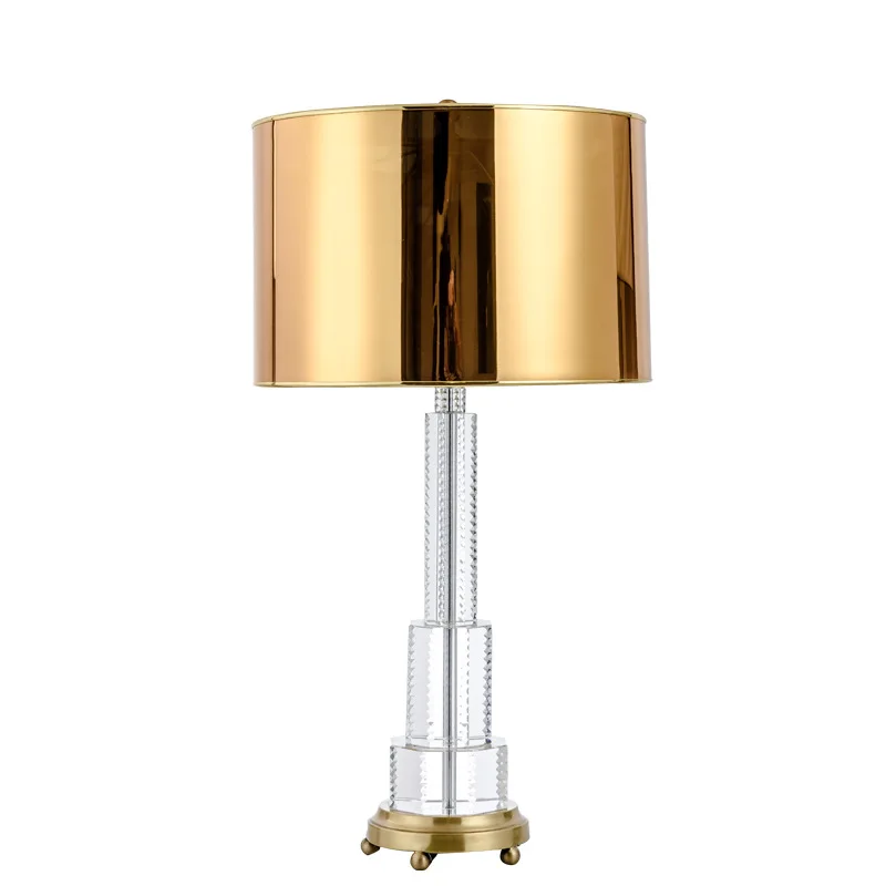 

Modern Light Luxury Table Lamps High-end Transparent Crystal Copper Table Lamps Model Room Study Living Room Bedroom Table Lamps