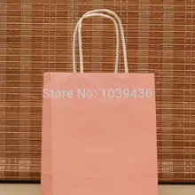 Лидер продаж 90 шт./лот розовый бумажный пакет 18x15x8 см ювелирные изделия бутик упаковка подарочный пакет пользу Kraft бумага подарок сумки с ручками