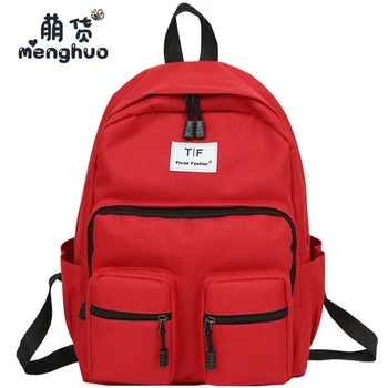 

MENGHUO Canvas Plain Women Backpack Leisure Travel Backpack For Girl Female Shoulder Bag Rucksack Mochila My Bagpack Sac A Dos