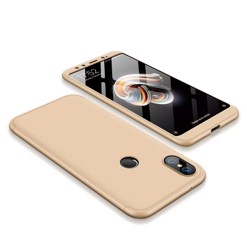 3-в-1 ПК Анти-шок чехол на для Сяоми mi a1 A1 Case360 чехол на для Xiaomi Mi A2 A1(чехол на для Сяоми mi a2 a1) полная защита корпуса чехол на для Сяоми mi a1 / чехол на для Сяоми mi a2 чехлы - Цвет: Gold