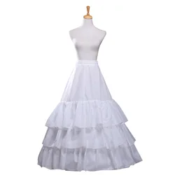 In Stock 2 Hoops 3 Layers Ruffles Bridal Petticoat Crinoline Slips Underskirts for Ball Gown Prom Wedding Dresses
