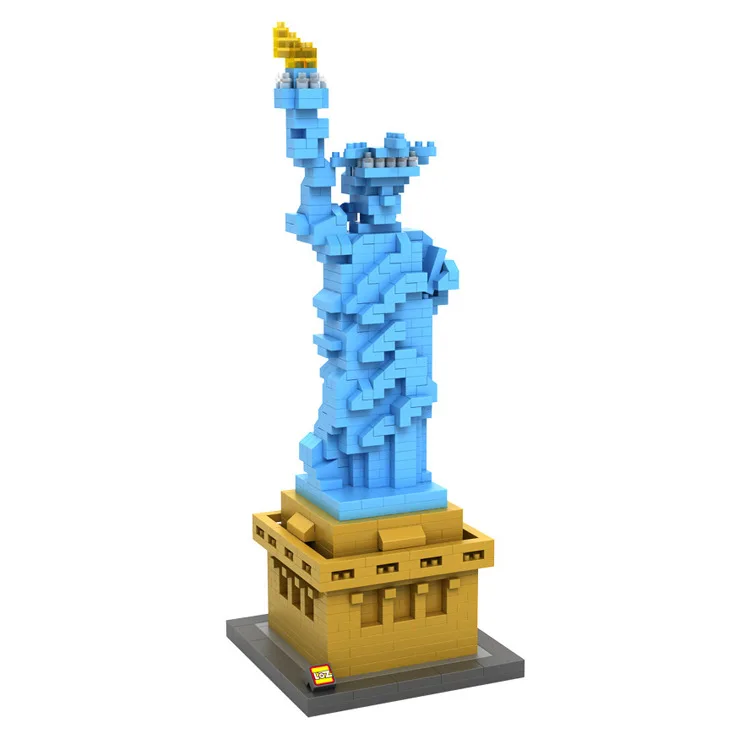 2018 World Famous architecture Statue of Liberty New York America USA United States mini diamond building block nanoblock model hot toys nanoblock world famous architecture statue of liberty building blocks mini construction brick model iblock fun for kid