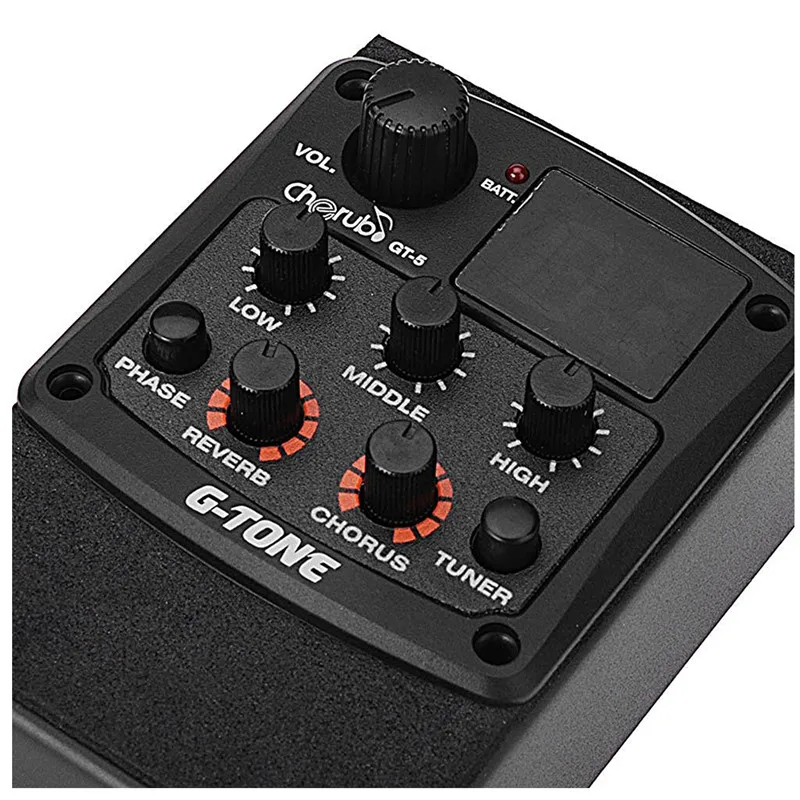 Cherub G-Tone GT-5 Акустическая гитара предусилитель пьезо звукосниматель 3-полосный эквалайзер Эквалайзер встроенный хроматический тюнер с эффектами реверберации/хора