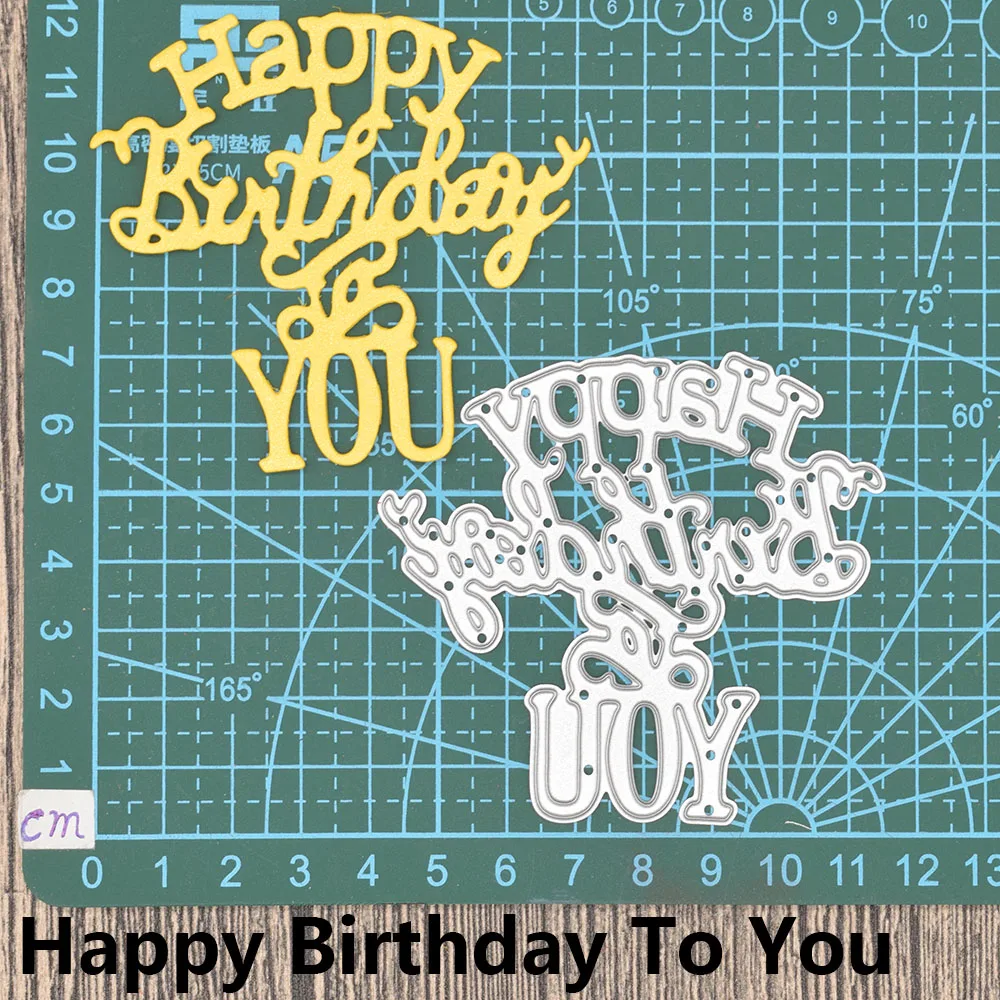 

Happy Birthday To You Letters Metal Cutting Dies Words for Scrapbooking Album Card Making Paper Embossing Die Cuts