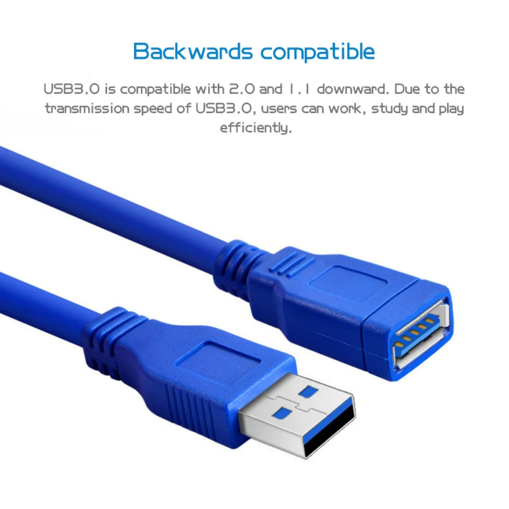 سريع سرعة USB 3.0 تمديد كابل يو إس بي كابل الذكور إلى الإناث مزامنة بيانات الحبل موصل لأجهزة الكمبيوتر المحمول PC طابعة قرص صلب ماوس