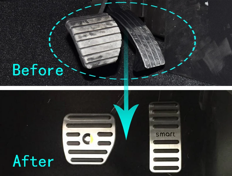 2 шт. автомобильный модифицированный акселератор, педаль газа, Тормозная Подножка, аксессуары для салона, для Mercedes smart 453 fortwo forfour, автомобильный Стайлинг