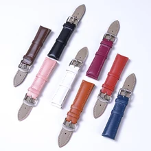 Ремешки для наручных часов из натуральной кожи, Ремешки для наручных часов 12 мм, 14 мм, 16 мм, 18 мм, 20 мм, 22 мм, аксессуары для часов, женские, мужские, коричневые, черные ремешки