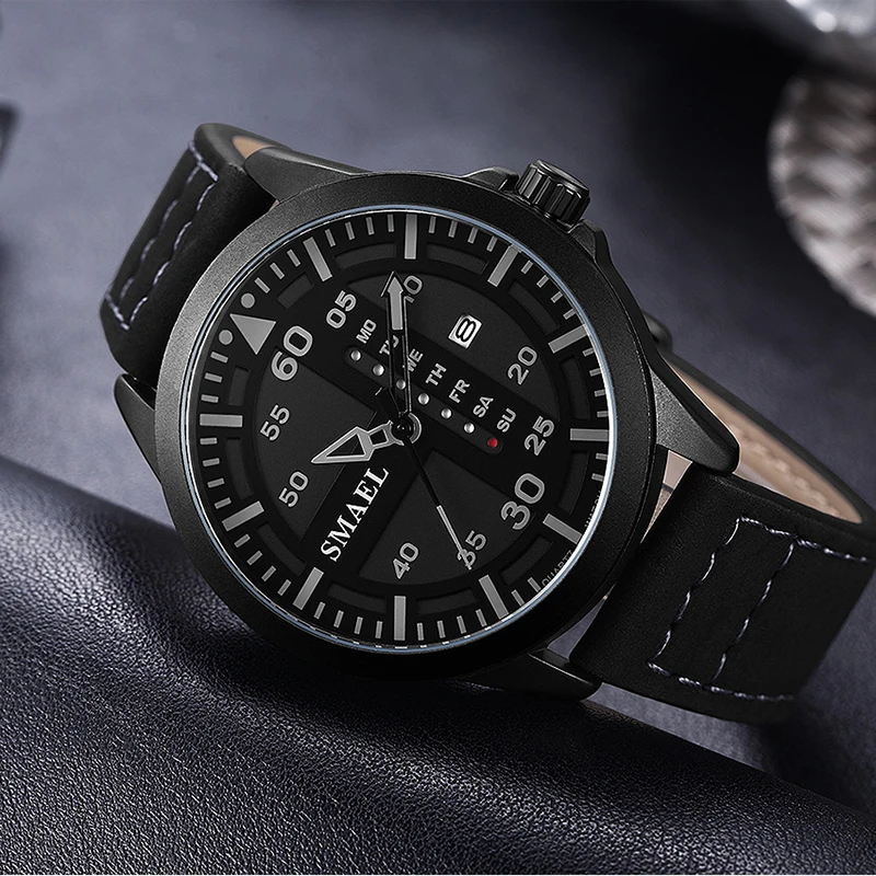 

SMAEL relogio masculino Luxury Men's Watches 2018 Men Sports Watch relojes para mujer Waterproof Leather Wristwatch Gift Box