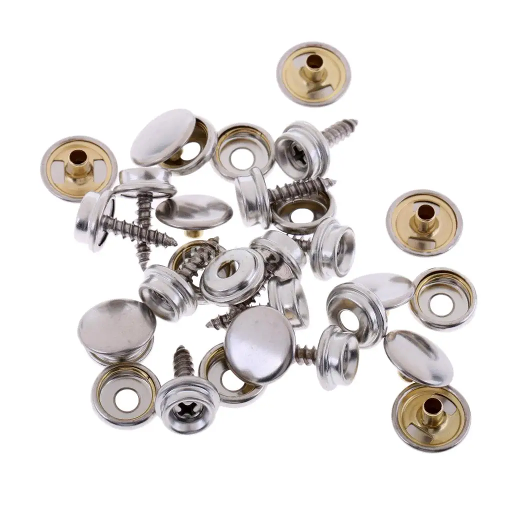 BCS Boat Cover 3//8/" 30 ALL Stainless Steel Screw Snap Studs
