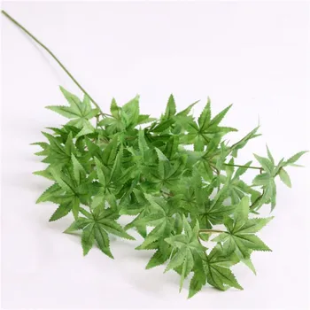 

HOT Fake Long Stem Maple Leaf (3 stems/piece) Simulation Green Plant Greenery for Wedding Showcase Decorative Artificial Plants