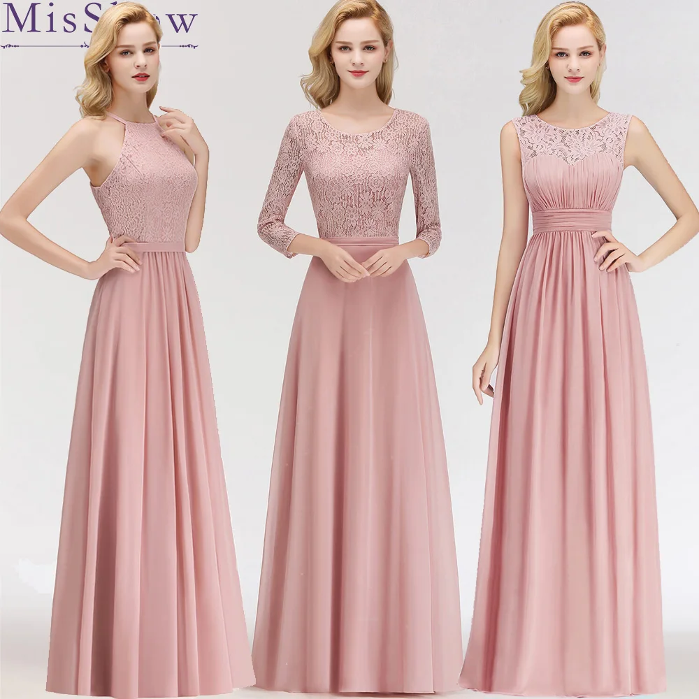 Burgundy Chiffon Long Evening Dress