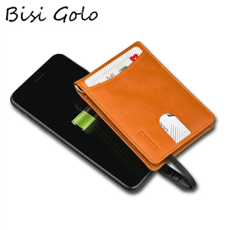 

BISI GORO Unisex Smart Wallet With USB Charging Wallet 2019 New Adapt For Ipone and Android Type-C Capacity 4000 mAh 3 Colors