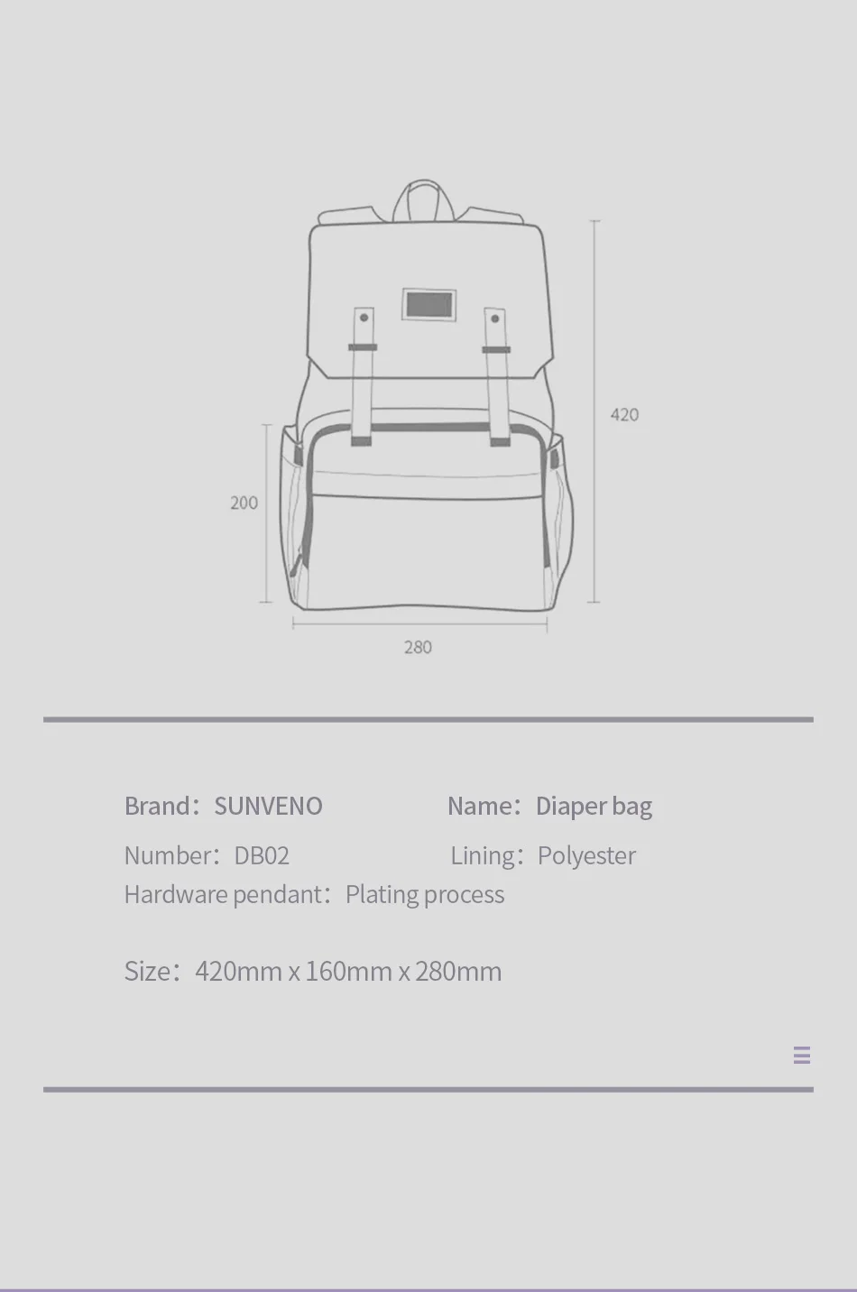 SUNVENO новый модная сумка для подгузников рюкзак большой емкости Детские сумка для подгузников для ухода за ребенком