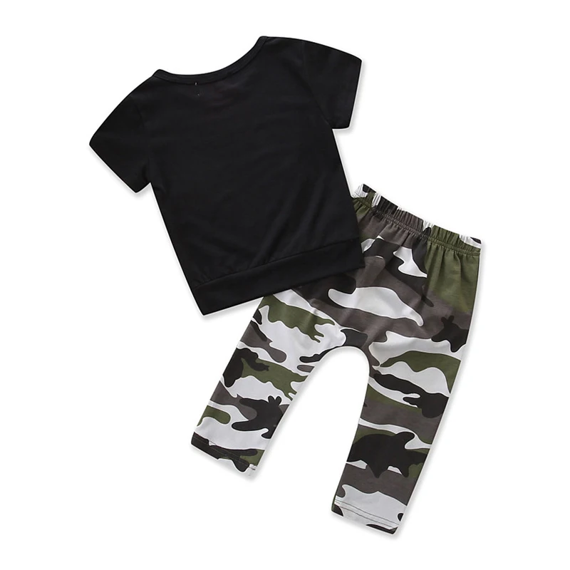 Комплект одежды для маленьких мальчиков; футболка с длинным рукавом и надписью+ камуфляжные штаны; осенне-зимняя детская одежда; комплекты одежды