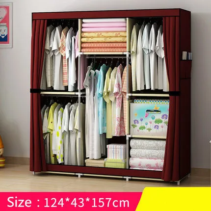 Нетканый шкаф большой и средний хранения шкафы простые складные подкрепления получить укладку одежды - Цвет: Picture