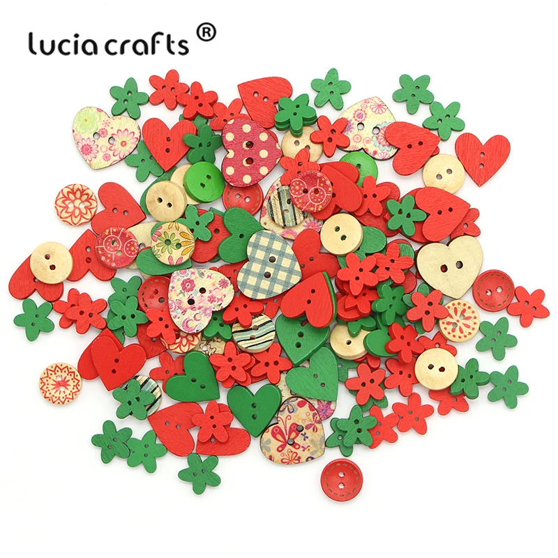 Lucia crafts 50 шт 15-25 мм смешанные стили деревянные пуговицы для рождественские вечерние украшения для самостоятельного пошива одежды аксессуары ручной работы E0607