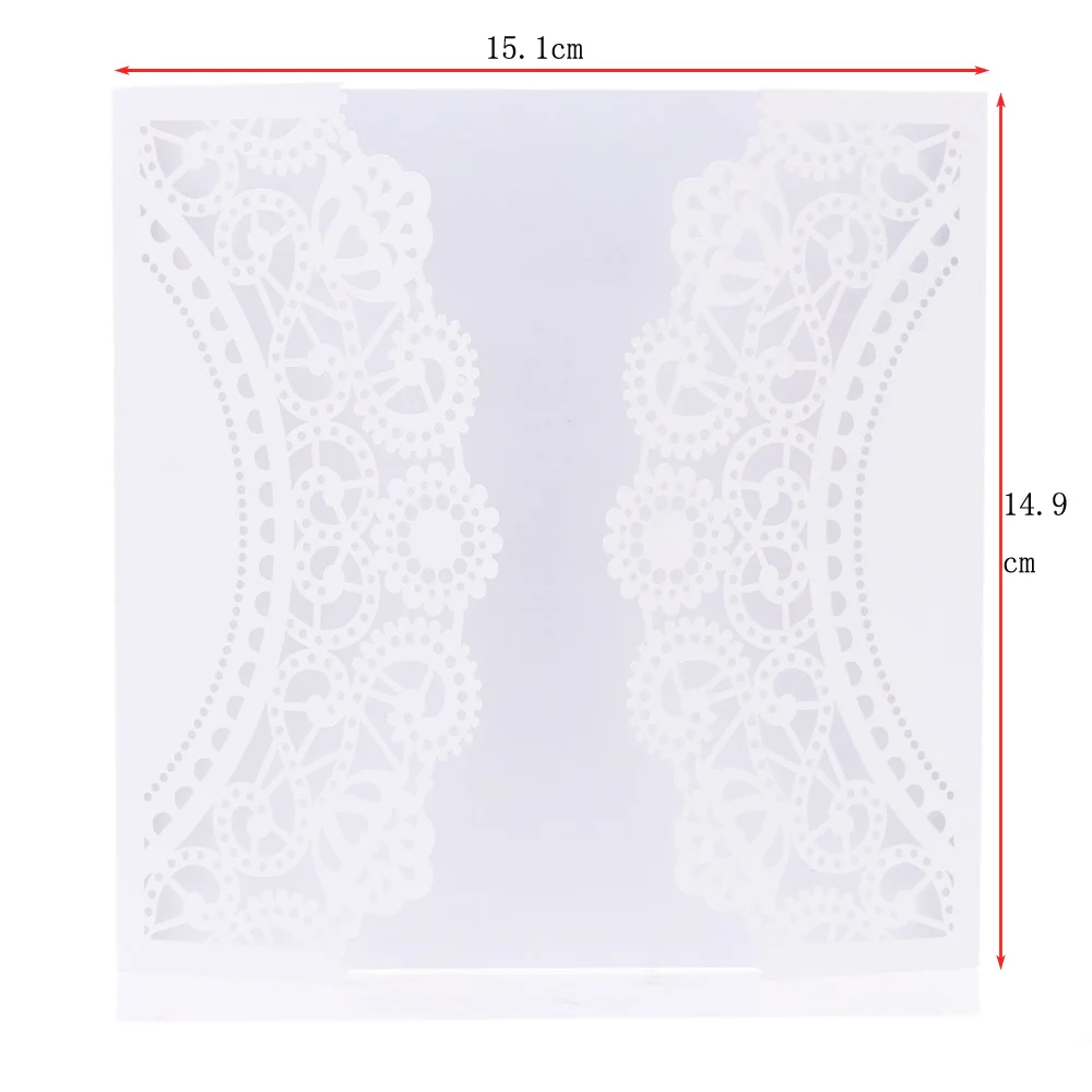  40 pcs/set White Laser Cut Wedding Cards Hollow Out Craft Invitation Cards Flower Pattern For Celeb - 32768786032
