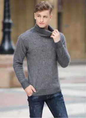 Darkgrey Свитер мужской водолазка пуловер из норки и кашемира мужской джемпер натуральный кашемир завод низкая Скидка корейский стиль tsr592 - Цвет: Darkgrey