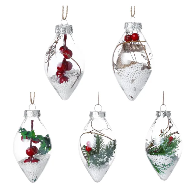 1pcs christmas tree drop ornaments plastic ball transparent hanging xmas pendant ball christmas decorations for home - Hanging Christmas Decorations 1pcs christmas tree drop ornaments plastic ball transparent hanging xmas pendant ball christmas decorations for home - Hanging Christmas Decorations