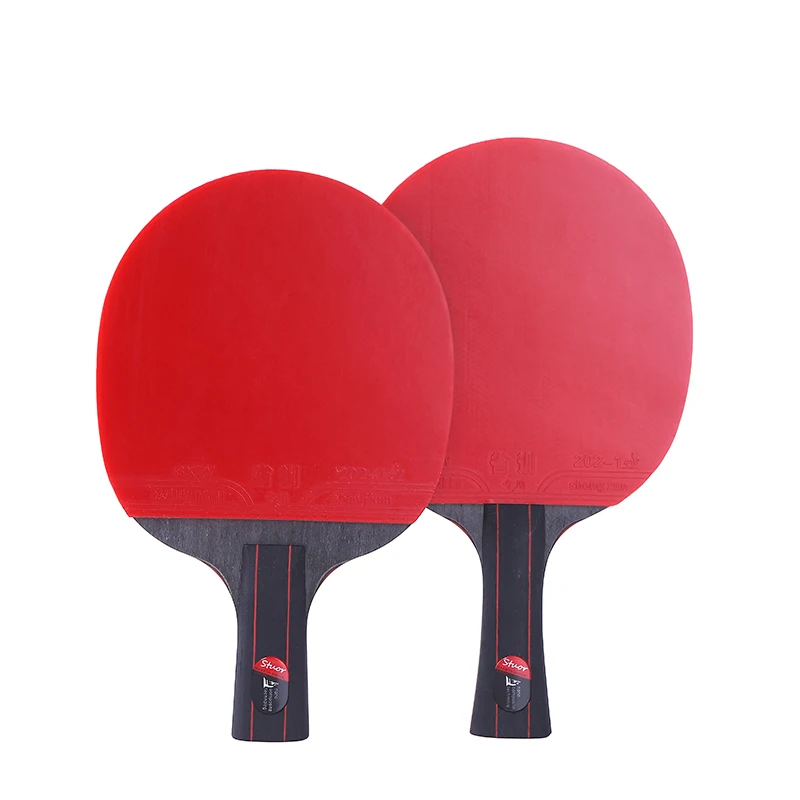 

Carbon fiber table tennis racket 7 layers long handle short handle horizontal grip tennis table paddle blade rubber