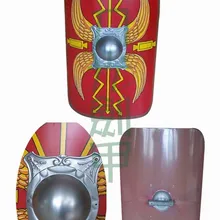 S2920 средневековый Железный латунь ржавчины коричневый окрашенный щит W/ручка 26," X 43,5" X 10,3"