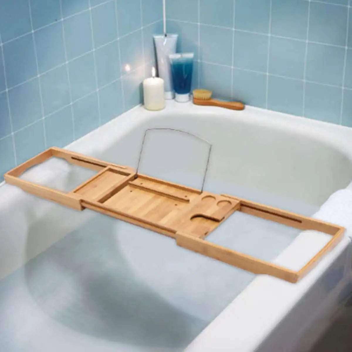 105X22X4 см выдвижной бамбуковый поднос для ванной Деревянная Полка Caddy Полка Подставка для ванной комнаты Органайзер аксессуары