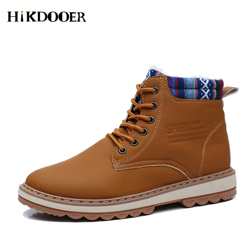 

Men Boots Winter With Fur 2018 Warm Snow Boots Men Winter Boots Work Shoes Men Winter Footwear Fashion Rubber Ankle Shoes