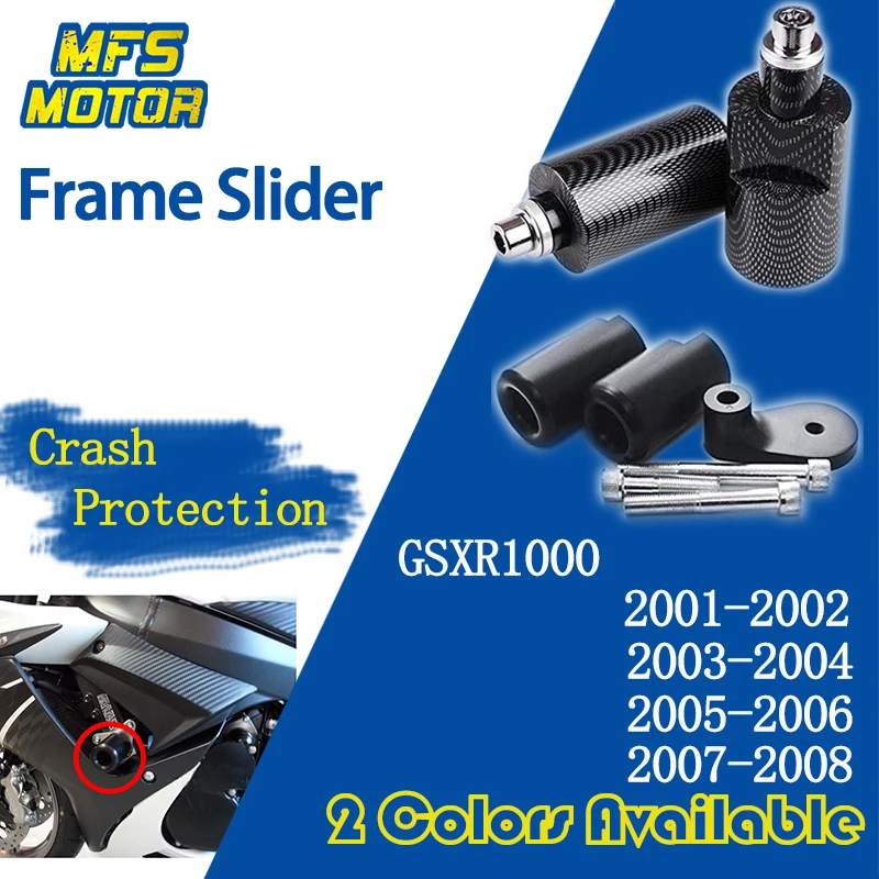 No Cut Frame Sliders Motorcycle Fairing Protectors For 2005 Suzuki GSXR 1000 GSX-R1000
