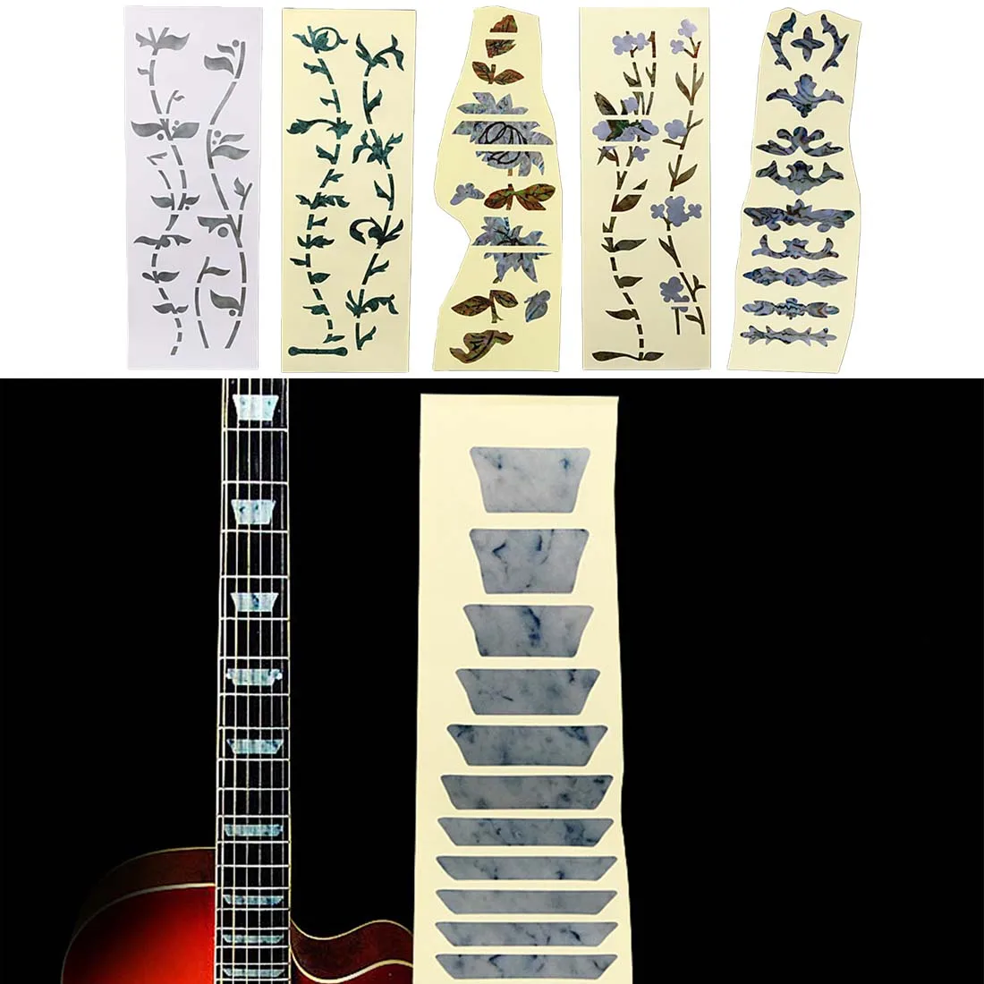 

New Acoustic Electric Guitar Stickers Bass Inlay Decal Ultra Thin Fretboard Sticker Instrument Guitar Accessories