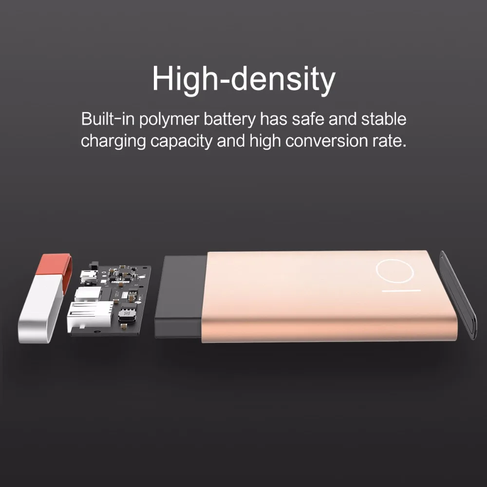 ROCK Power Bank 5000Mah Portable Charger Dual Input Ports Powerbank External Battery for iPhone Samsung Xiaomi Metal Alloy ROCK Power Bank 5000Mah Portable Charger Dual Input Ports Powerbank External Battery for iPhone Samsung Xiaomi Metal Alloy