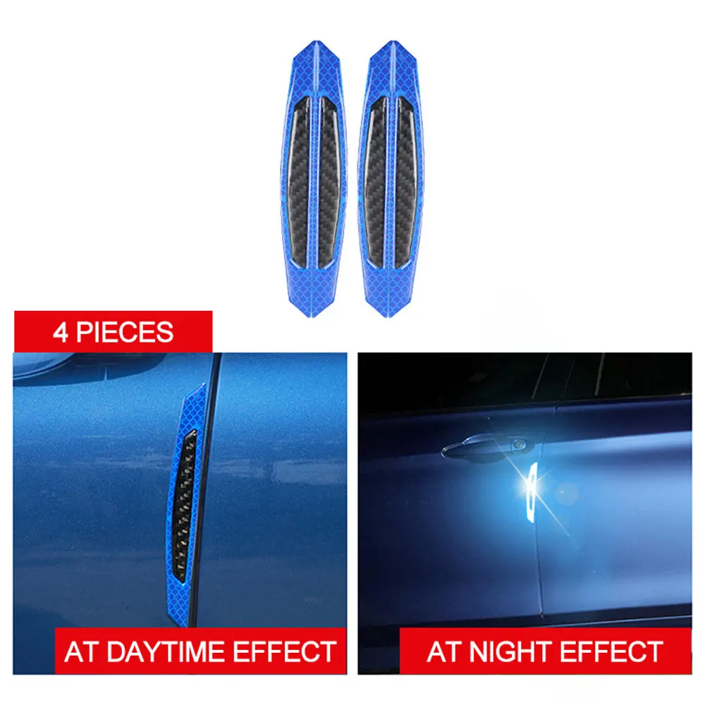 4 шт./компл. светоотражаПредупреждение ющая дверь боковой край защита против царапин протектор клей Наклейка для авто автомобиль