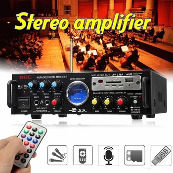 

CLAITE 2019 Latest 12V 220V 80W Mini Power Stereo Amplifier Home High Power Audio Amplifier Music Player