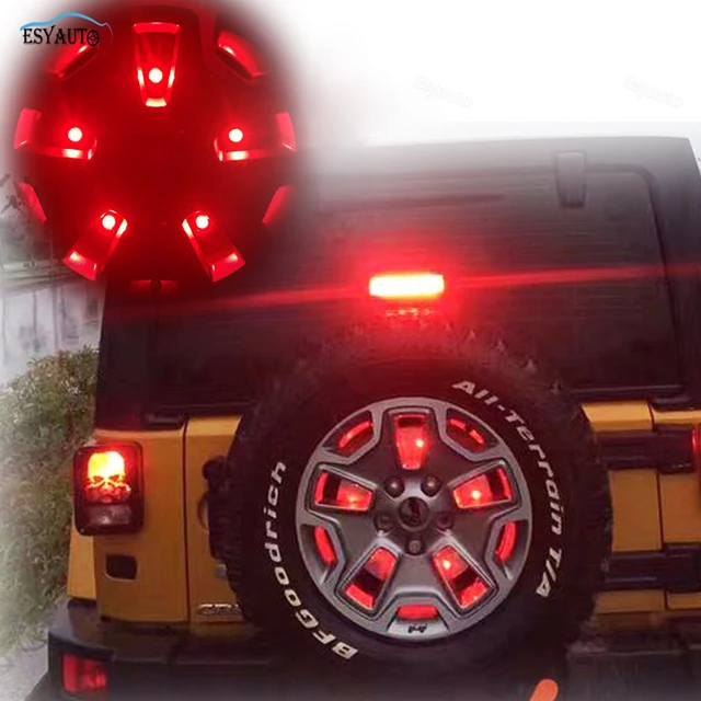 Spare Tire Light Third Brake LED Lamps Red Warning 3rd Tail Lights for Jeep Wrangler 1986 2017