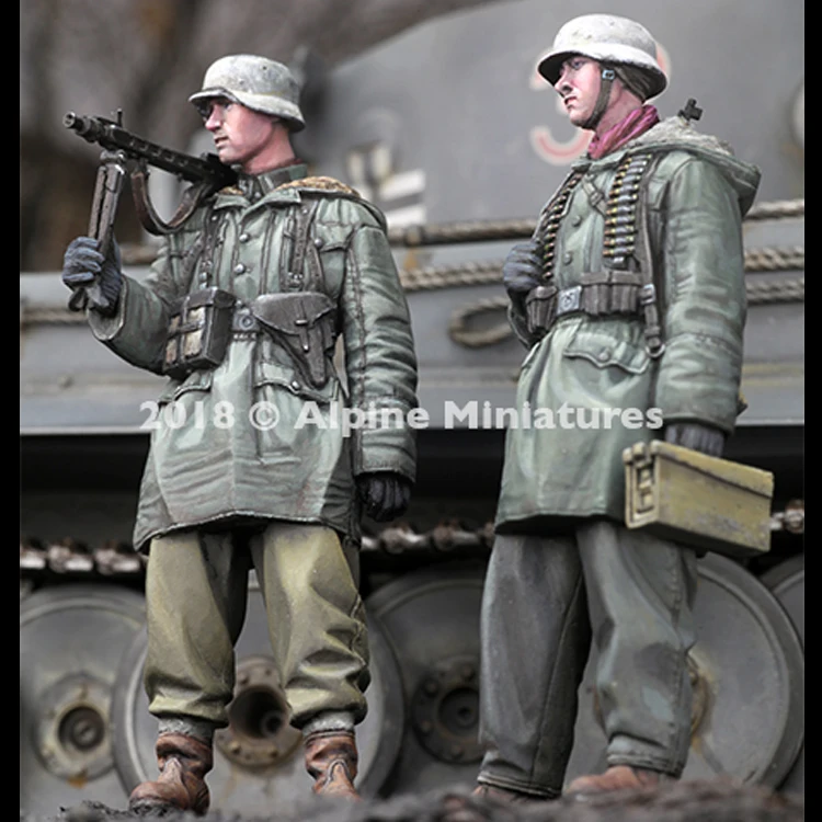 

1/35 MG Team at Kharkov Set, with 2 heads, Resin Model Soldier GK, WWII military theme, Unassembled and unpainted kit